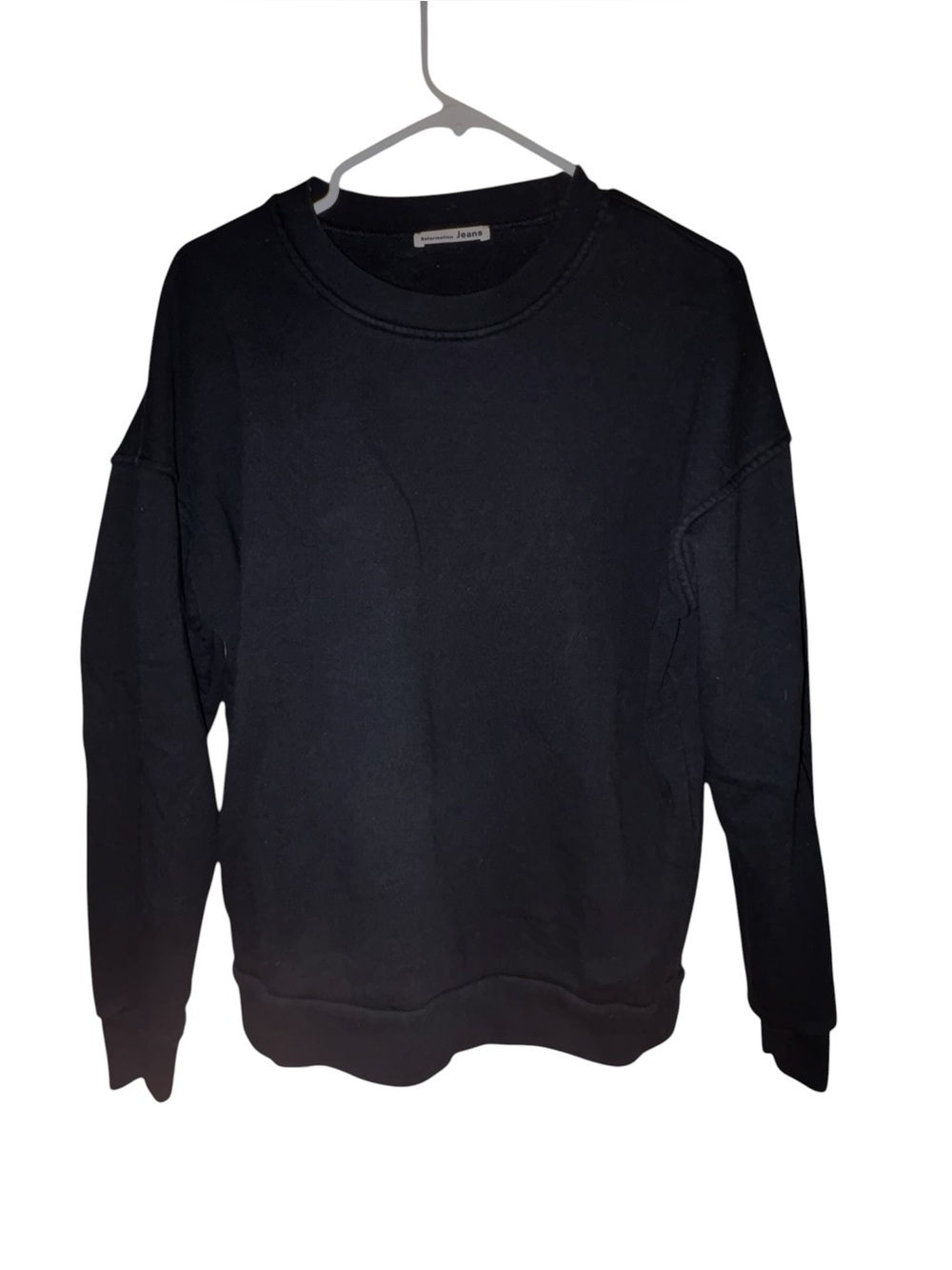 Reformation Black Crewneck Sweatshirt XS | Organic Cotton Minimalist Staple